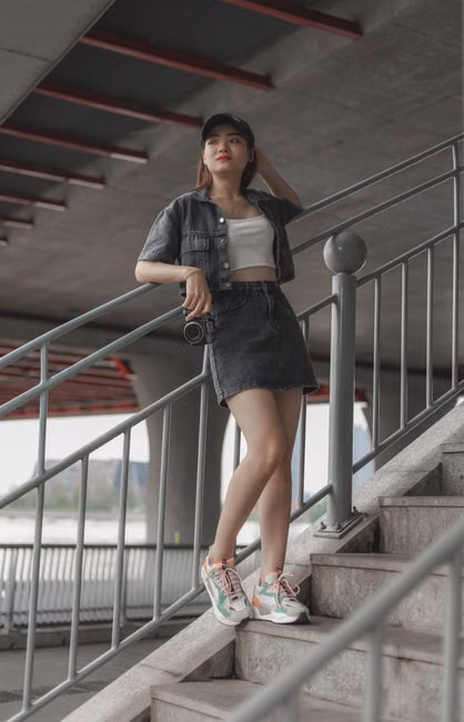 Saia Jeans Longa